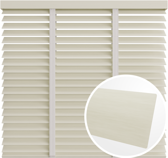 Żaluzja drewniana 50 mm <br>z taśmą<br> 5020 BIAŁY