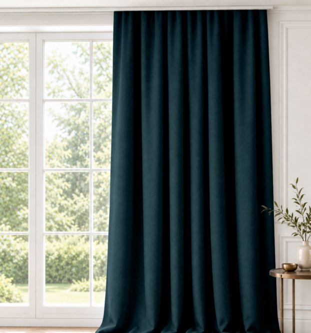 Zasłona - wave 6cm -  Ginevra Navy Blue 26