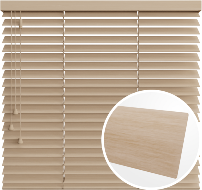 Żaluzja bambusowa 50 mm<br>z drabinką sznurkową<br>BIELONY BAMBUS