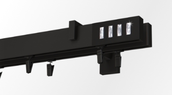 Karnisz czarny apartamentowy podwójny Passion cristal