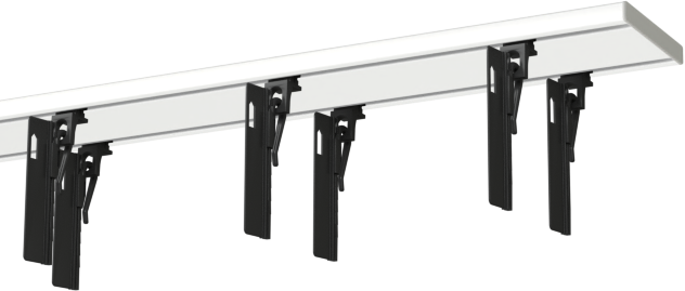 Szyna sufitowa Slim - aluminiowa podwójna, komplet czarny flex 55 mm