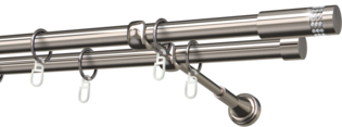 Karnisz metalowy podwójny 19mm Carbonera agrafka