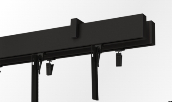 Karnisz czarny sufitowy podwójny z flexami