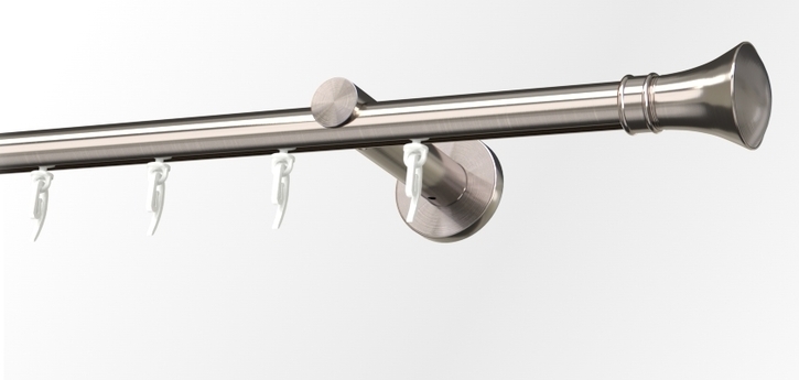 Karnisz pojedynczy Colosseo stal z systemem Wave