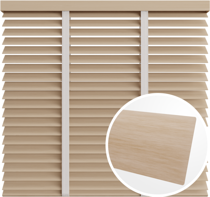 Żaluzja drewniana 50 mm <br>z taśmą<br> 5040 BIELONY BAMBUS