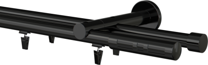 Karnisz Podwójny prosty przesuwny Ø19mm Apollo
