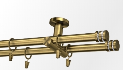 Karnisz Podwójny prosty sufitowy Ø19 Vesta 400 cm