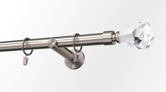 Karnisz metalowy pojedynczy fi25mm Cristal