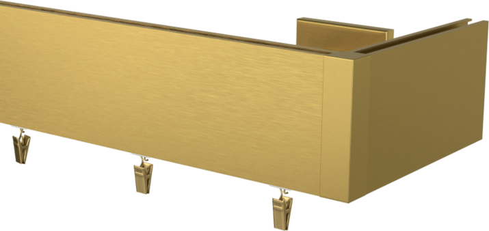 Karnisz pojedynczy Prestige z końcówką do ściany w kolorze złotym