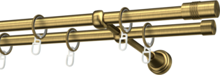 Karnisz metalowy podwójny Cylinder agrafka