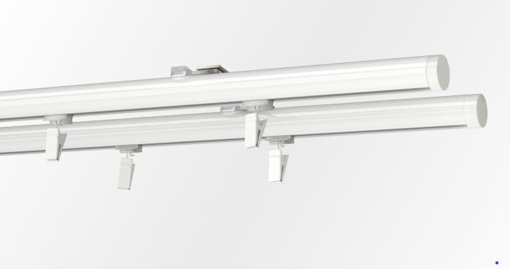 Szyna sufitowa dwutorowa okrągła - biała