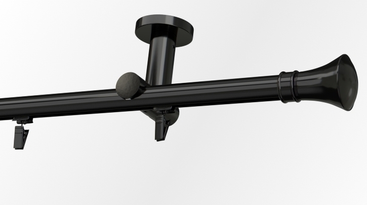 Karnisz sufitowy czarny pojedynczy szynowy Colosseo