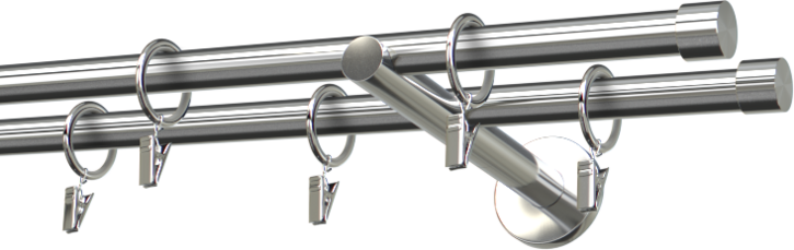 Karnisze metalowe podwójne  16mm