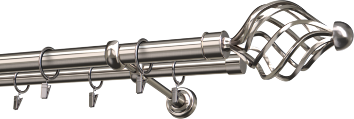 Karnisze metalowe podwójne Ø25/19mm Navona 260 cm