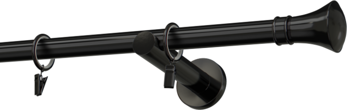 Karnisz czarny pojedynczy metalowy Colosseo