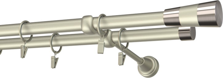  Karnisz metalowy podwójny 19mm Valleo satyna