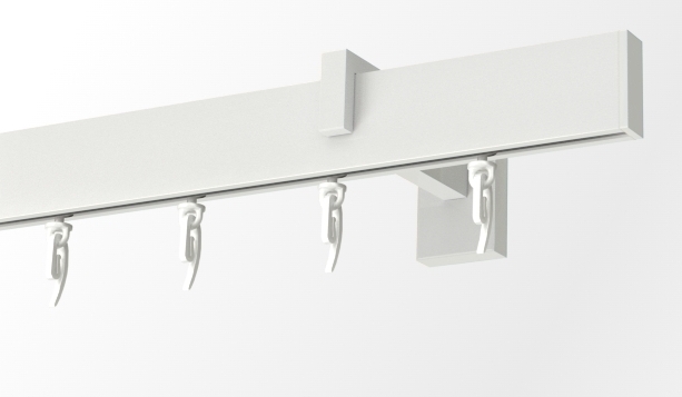 Biały karnisz pojedynczy apartamentowy z systemem wave