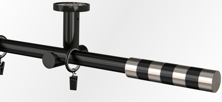  Karnisz czarny sufitowy pojedynczy 19mm Sigma