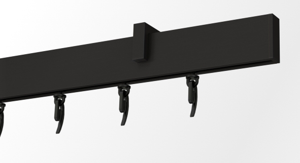 Karnisz sufitowy pojedynczy czarny - system Wave