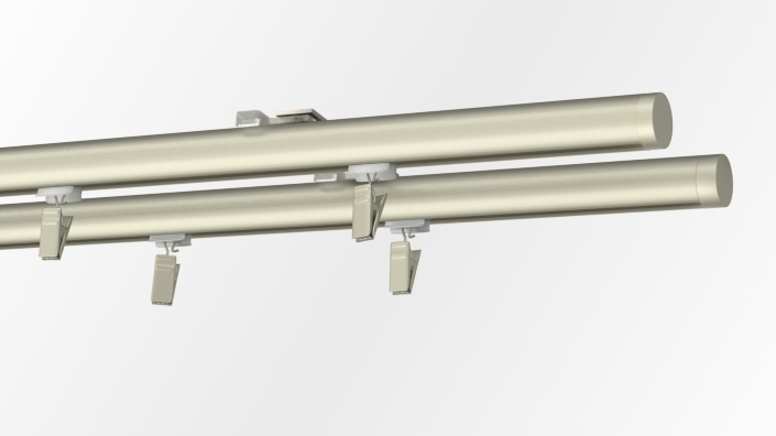 Szyna sufitowa dwutorowa okrągła - satyna