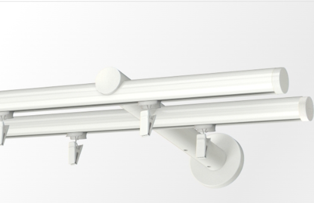 Karnisz podwójny biały szynowy Tobi 320 cm