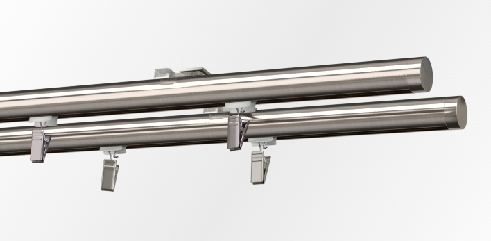 Szyna sufitowa dwutorowa okrągła - stal nierdzewna