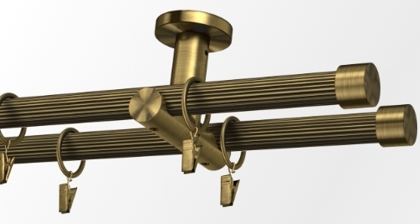Karnisze metalowe ryflowane sufitowe Rullo