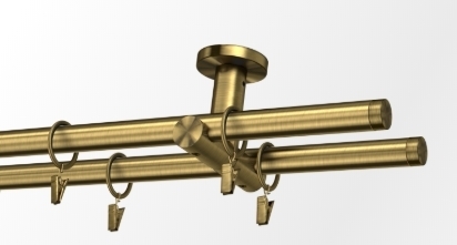 Karnisz Podwójny prosty sufitowy Ø19 Nobia 200 cm