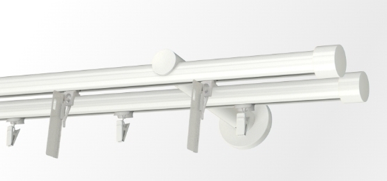 Karnisz podwójny biały przesuwny z systemem flex