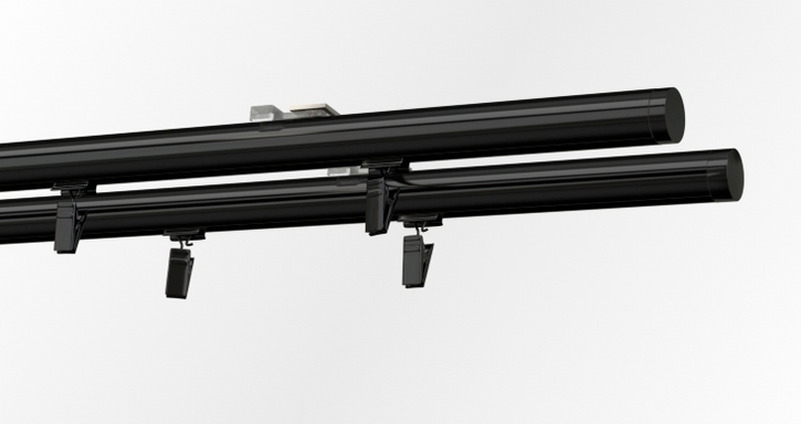  Szyna sufitowa dwutorowa okrągła - czarna