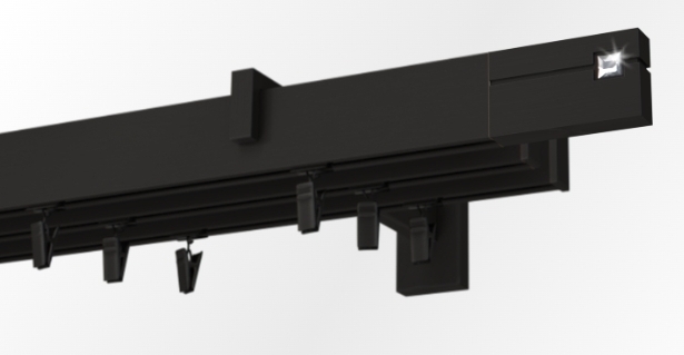  Karnisz czarny potrójny Estelle Cristal