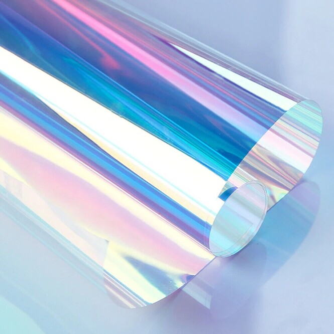 Folia dekoracyjna Rainbow Blue Tęcza Niebieska Transparentna