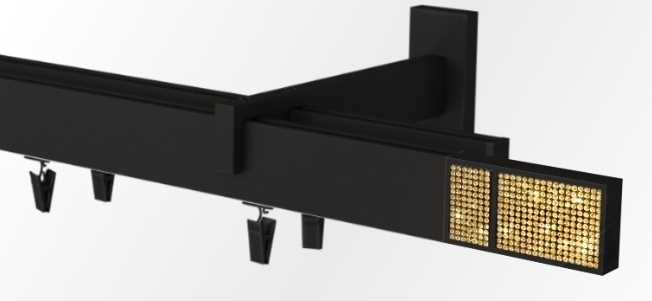  Karnisz czarny apartamentowy podwójny Boss Cassino