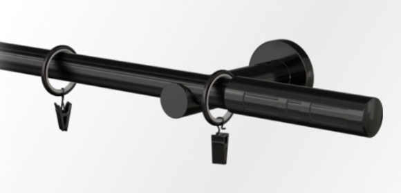 Karnisz czarny pojedynczy metalowyApollo