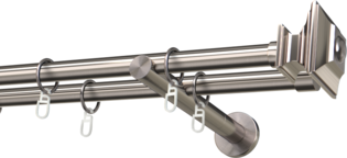 Karnisz metalowy podwójny 19mm Barocco agrafka