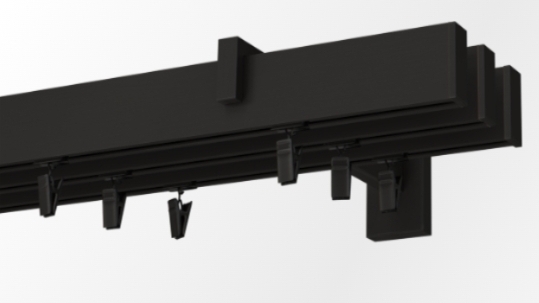 Karnisz czarny potrójny