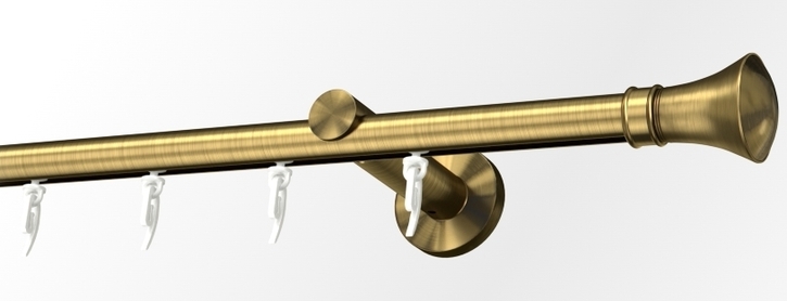 Karnisz pojedynczy Colosseo mosiądz z systemem Wave