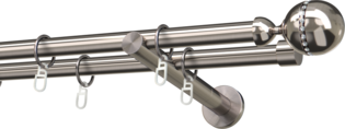 Karnisz metalowy podwójny 19mm Corso cristal agrafka