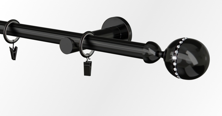 Karnisz czarny Corso cristal