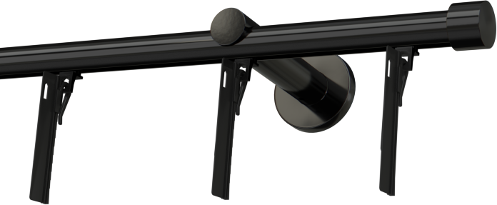  Karnisz pojedynczy czarny Rullo i system flex do firan