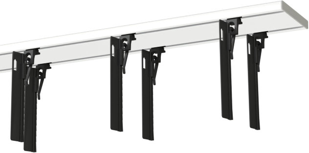 Szyna sufitowa Slim - aluminiowa podwójna, komplet czarny flex 75 mm