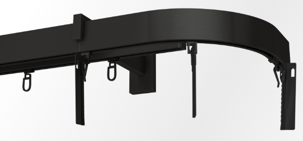  Karnisz czarny podwójny apartamentowy z łukiem