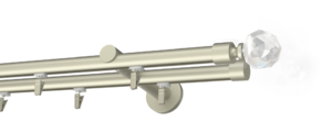 Karnisz Podwójny przesuwny Ø19mm Cristal kula 260 cm