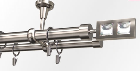karnisz Luxor cristal podwójny sufitowy Ø 25 400 cm