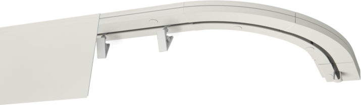 Szyna sufitowa PCV z łukiem zakończeniowym i maskownicą 9cm