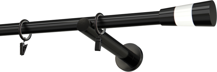 Karnisz czarny metalowy 19mm Valleo