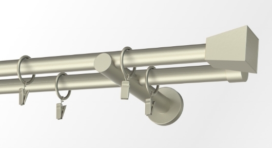 Karnisz metalowy podwójny 19mm Velia 260 cm