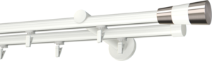 Karnisz Podwójny przesuwny Ø19mm Valleo biała 320 cm