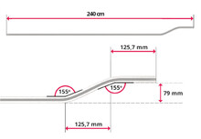 Szyna sufitowa hotelowa aluminiowa biała 240 cm lewa