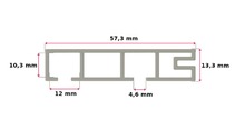 Szyna sufitowa PCV - LM2 150 cm